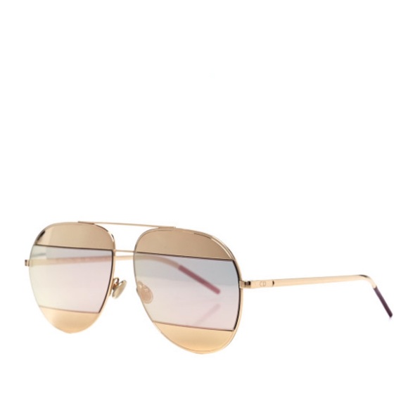 Authentic CHRISTIAN DIOR
Split 1 Aviator Sunglasses Gold - Picture 3 of 7